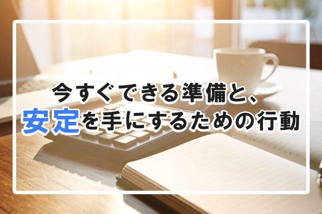 今すぐできる準備と、安定を手にするための行動